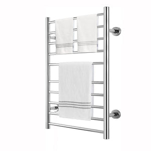 English Elm Electric Wall Mounted Towel Warmer with 10 Stainless Steel Bars Brushed Chrome Finish W2079128629
