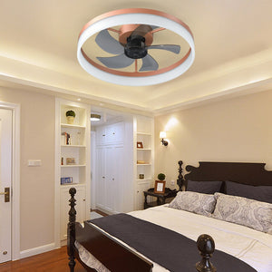 English Elm Ceiling Fans With Lights Dimmable Led Embedded Installation Of Thin Modern Ceiling Fans(Rose Gold)