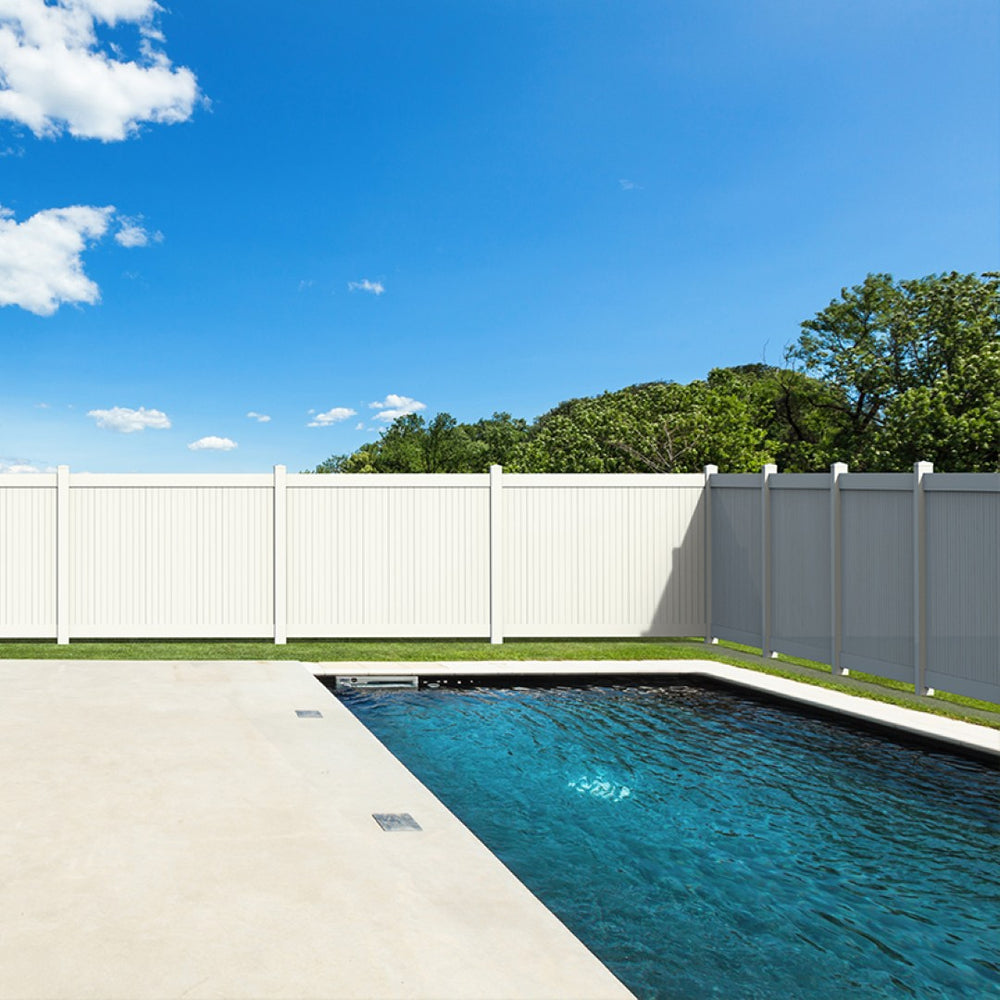 English Elm 2 White Vinyl Privacy Fence Panels Tongue Groove Picket Outdoor Backyard 6ft B100128095