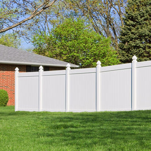 English Elm 2 White Vinyl Privacy Fence Panels Tongue Groove Picket Outdoor Backyard 6ft B100128095