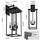 English Elm (Same As W1340119951/L1013) 4-Light Black Outdoor Wall Light (No Bulbs)