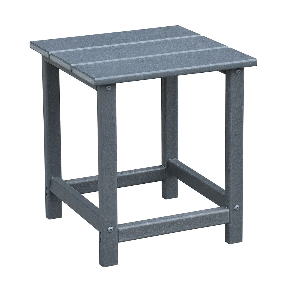 English Elm Outdoor Adirondack Chair Set of 2 with Side Table - HDPE All-Weather Fire Pit Chairs, Ergonomic Deep Seat, Dark Grey, Durable Outdoor Furniture W1889140911