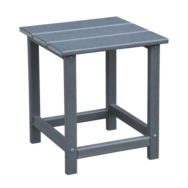 English Elm Outdoor Adirondack Chair Set of 2 with Side Table - HDPE All-Weather Fire Pit Chairs, Ergonomic Deep Seat, Dark Grey, Durable Outdoor Furniture W1889140911