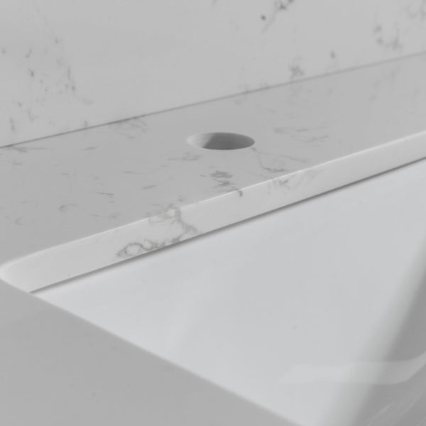 English Elm Montary Engineered Stone Vanity Top Carrara Veining Undermount Sink Polished Finish W50921985