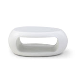 Oval Fiberglass Coffee Table, White, 39.37'' - No Assembly