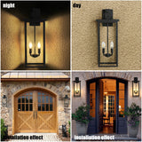 English Elm (Same As W1340119951/L1013) 4-Light Black Outdoor Wall Light (No Bulbs)