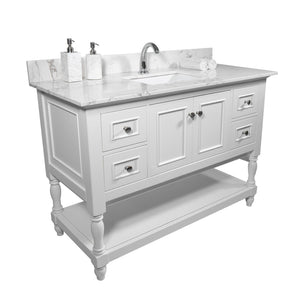 English Elm Montary Engineered Stone Vanity Top Carrara Veining Undermount Sink Polished Finish W50921985