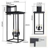 English Elm (Same As W1340119953/L1014) 4-Light Black Outdoor Wall Light (No Bulbs)