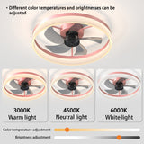 English Elm Ceiling Fans With Lights Dimmable Led Embedded Installation Of Thin Modern Ceiling Fans(Pink)