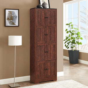 Hearth and Haven Vent Tall Storage Cabinet with 8 Doors and 4 Shelves, Walnut W1693111252