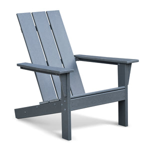 English Elm Outdoor Adirondack Chair Dark Grey HDPE All-Weather Fire Pit Seat — Ergonomic Deep Comfort, Durable UV-Resistant Woodlook Finish W1889140912