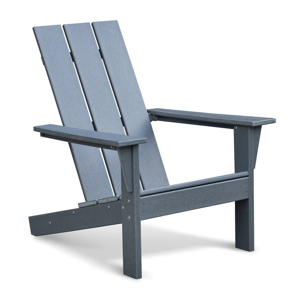 English Elm Outdoor Adirondack Chair Dark Grey HDPE All-Weather Fire Pit Seat — Ergonomic Deep Comfort, Durable UV-Resistant Woodlook Finish W1889140912