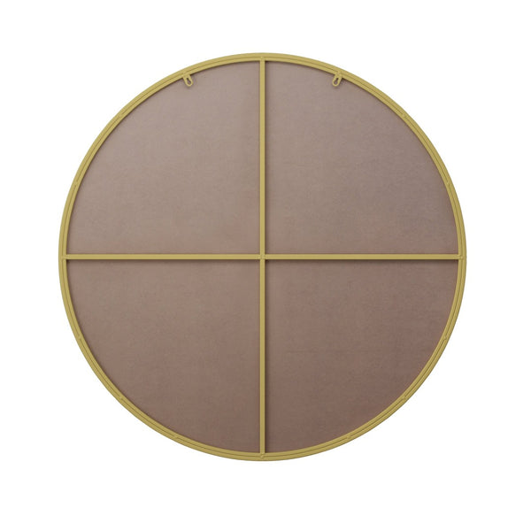 English Elm Wall Mirror 36 Inch Round Matte Metal Frame Modern Decor for Bath or Living Room Gold W1435127089