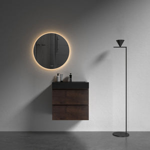 English Elm Bb02-24-109, Matte Black Quartz Sand Integrated Vanity Basin Architectural Bathroom Sink W1865P321773