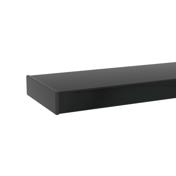 English Elm Rectangle Two Tier Tempered Glass Coffee Table Modern Iron Frame Living Room Accent Black W241P367356