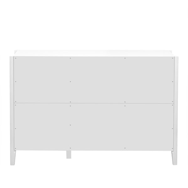 English Elm U-style Wavy Door Sideboard Painted Mdf Body Pine Legs Three Compartment Storage Cabinet N711P390208K