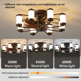 English Elm Ceiling Fan 21.7" With Dimmable Light Dc Motor and 6 Speeds Reversible With Remote Control Flush Mount Low Profile Indoor With 5 Blade For Living Room, Bedroom