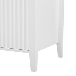 English Elm U-style Wavy Door Sideboard Painted Mdf Body Pine Legs Three Compartment Storage Cabinet N711P390208K