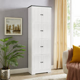 Hearth and Haven Vent Tall Storage Cabinet with 8 Doors and 4 Shelves, White W1693111251