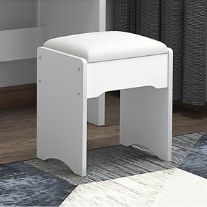 English Elm Fashion Lighted Vanity Desk with Large Mirror, 3-Color Dimmable LEDs, 4 Drawers & Shelves, White W509120066