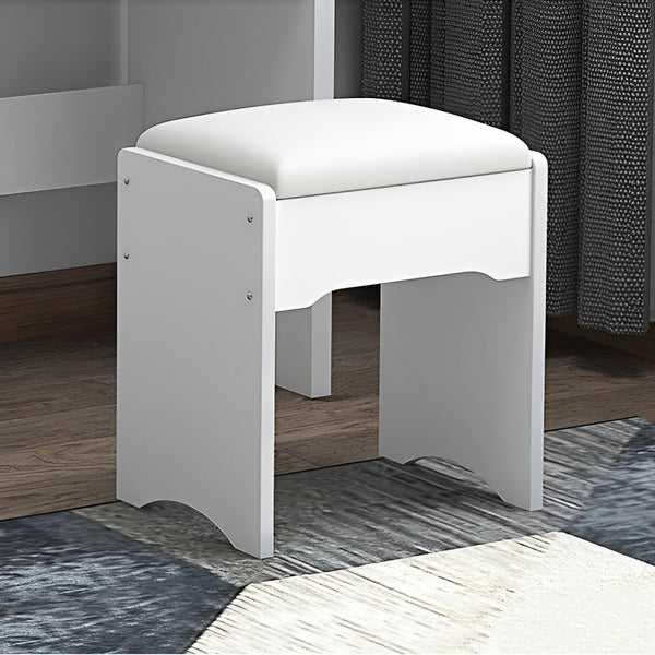 English Elm Fashion Lighted Vanity Desk with Large Mirror, 3-Color Dimmable LEDs, 4 Drawers & Shelves, White W509120066