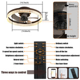 English Elm Ceiling Fans With Lights, Minimalist Ring Led Chandelier Fan With Remote Control Modern Ceiling Lamp For Bedroom Nursery Living Room