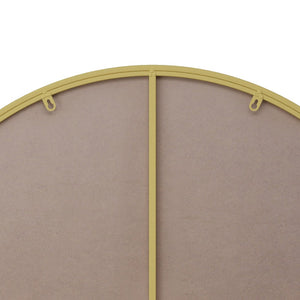 English Elm Wall Mirror 36 Inch Round Matte Metal Frame Modern Decor for Bath or Living Room Gold W1435127089