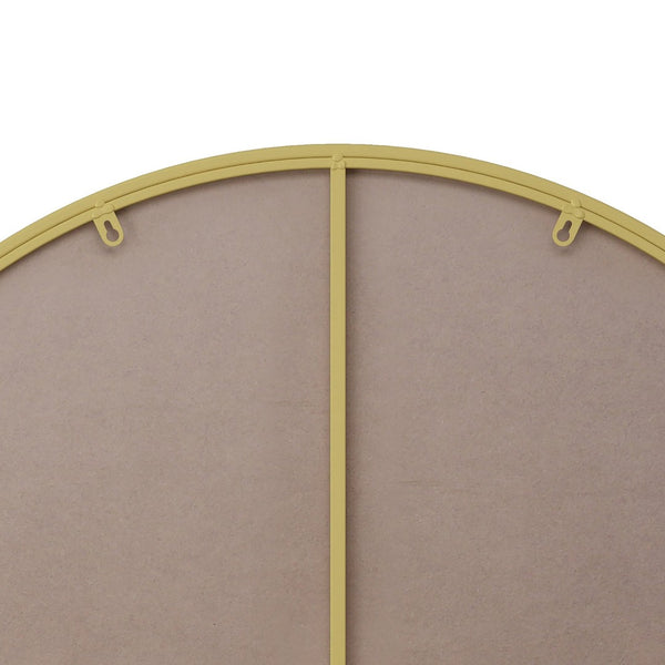 English Elm Wall Mirror 36 Inch Round Matte Metal Frame Modern Decor for Bath or Living Room Gold W1435127089