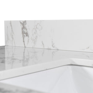English Elm Montary Engineered Stone Vanity Top Carrara Veining Undermount Sink Polished Finish W50921985