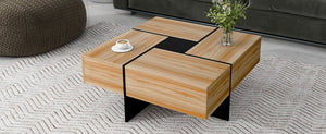English Elm [new Picture] Square Coffee Table with Hidden Storage and Extendable Sliding Gloss Top WF305182AAD