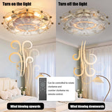 English Elm Low Profile Caged Ceiling Fan With Lights Remote Control, Embedded Modern Industrial Ceiling Fan