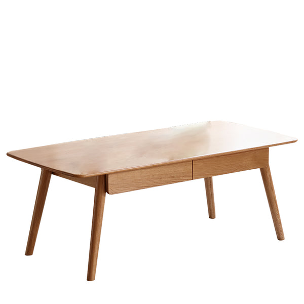 English Elm Center Table - Solid Oak Coffee & Study Desk With Storage Drawers, Easy Assembly & Durable Design W1283P290005