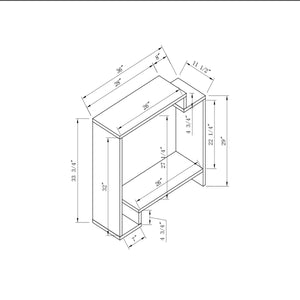 English Elm Contemporary Multi-Shelf Console Table in White & Grey — Modern Entryway Organizer with Storage Space B107131400