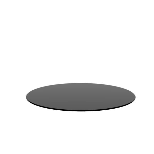 English Elm 30" Round Black Tempered Glass Table Top Polished Edge Sleek Dining Patio Surface W1265118638