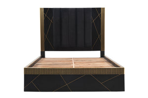 English Elm Modern 4Pc King Bedroom Set: Sustainable Mango Wood With Brass Accents, Storage & Timeless Elegance B009S01020