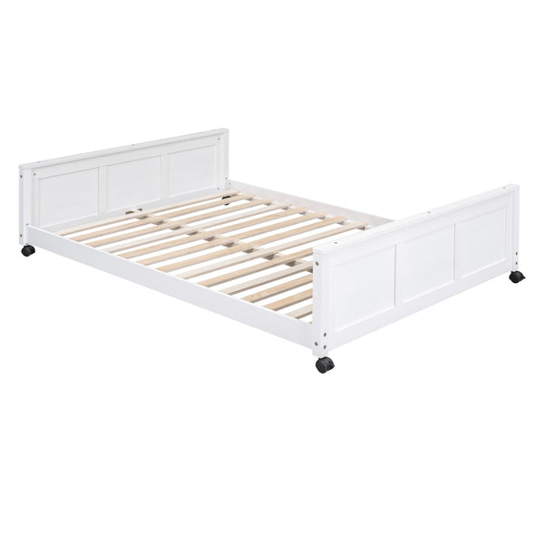 English Elm Full Over Kids Bunk Bed with Built in Study Desk and Two Storage Drawers White LT001006AAK-1