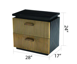 English Elm Modern 4Pc King Bedroom Set: Sustainable Mango Wood With Brass Accents, Storage & Timeless Elegance B009S01020