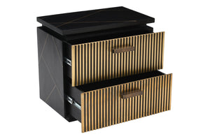 English Elm Modern 4Pc King Bedroom Set: Sustainable Mango Wood With Brass Accents, Storage & Timeless Elegance B009S01020