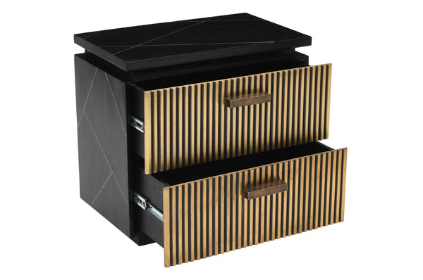 English Elm Modern 4Pc King Bedroom Set: Sustainable Mango Wood With Brass Accents, Storage & Timeless Elegance B009S01020