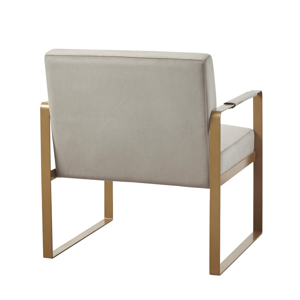 English Elm Accent Chair Martha Stewart Jayco Perry Street Velvet Upholstered Antique Gold Arms & Legs, Modern Luxe Seating B035129475