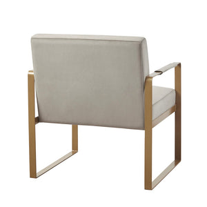 English Elm Accent Chair Martha Stewart Jayco Perry Street Velvet Upholstered Antique Gold Arms & Legs, Modern Luxe Seating B035129475