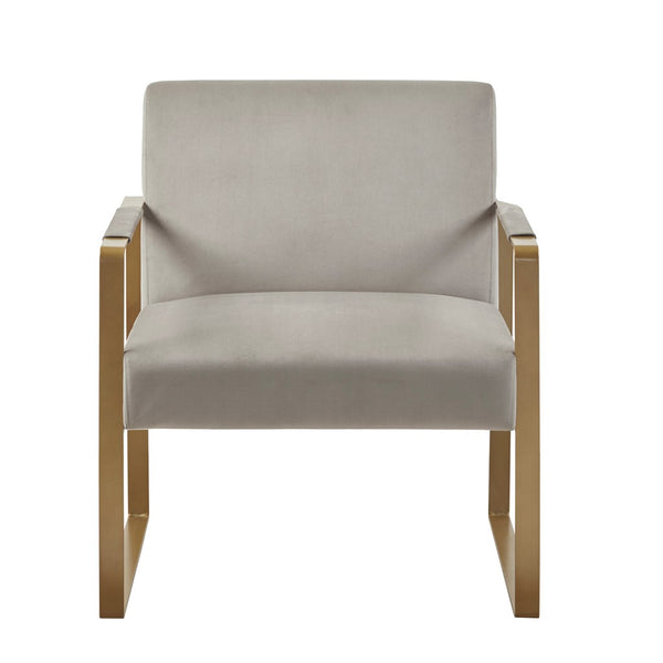 English Elm Accent Chair Martha Stewart Jayco Perry Street Velvet Upholstered Antique Gold Arms & Legs, Modern Luxe Seating B035129475