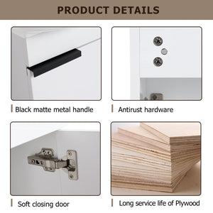 English Elm Soft Close Doors Bathroom Vanity With Ceramic Sink, 16-Inch Space-Saving Design For Small Spaces W999125017-GIGA