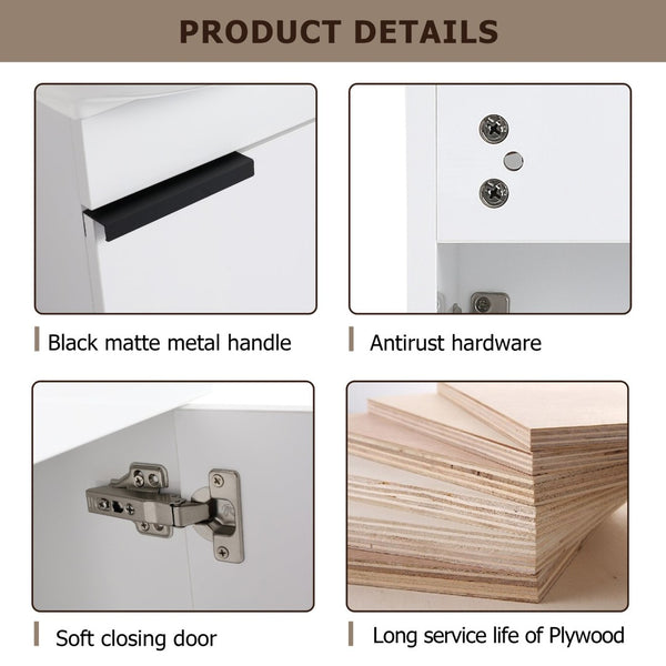 English Elm Soft Close Doors Bathroom Vanity With Ceramic Sink, 16-Inch Space-Saving Design For Small Spaces W999125017-GIGA