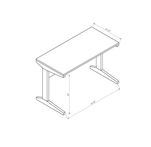 English Elm Home office desk with modesty panel and mobile locking file cabinet, two drawers, cubby, modern finish B107P283305