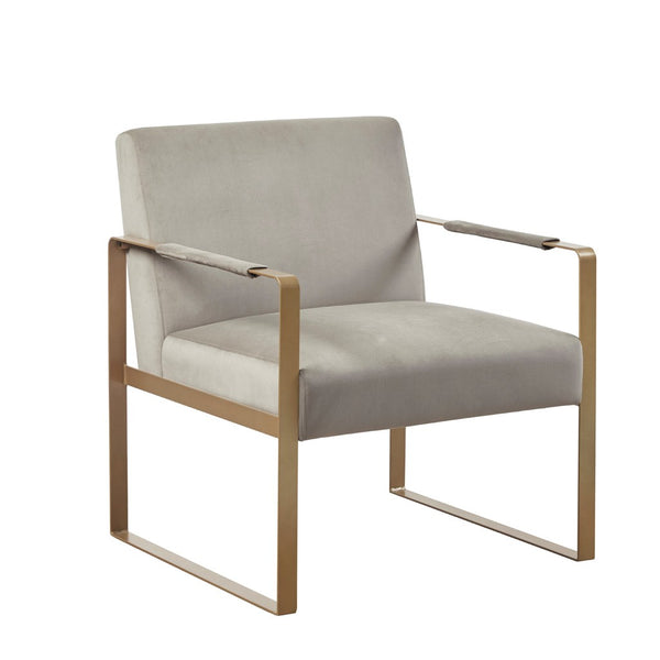 English Elm Accent Chair Martha Stewart Jayco Perry Street Velvet Upholstered Antique Gold Arms & Legs, Modern Luxe Seating B035129475