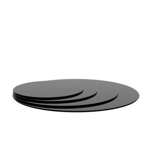 English Elm 30" Round Black Tempered Glass Table Top Polished Edge Sleek Dining Patio Surface W1265118638