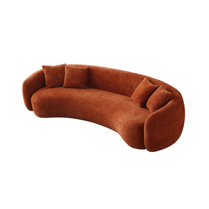 English Elm 102'' Curved Boucle Sectional Five Seat Half Moon Sofa with Plush Fleece Cushions W87694859