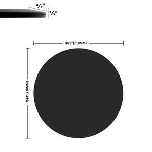 English Elm 28" Round Black Tempered Glass Tabletop Beveled Polished Edge for Dining or Patio W1265118642