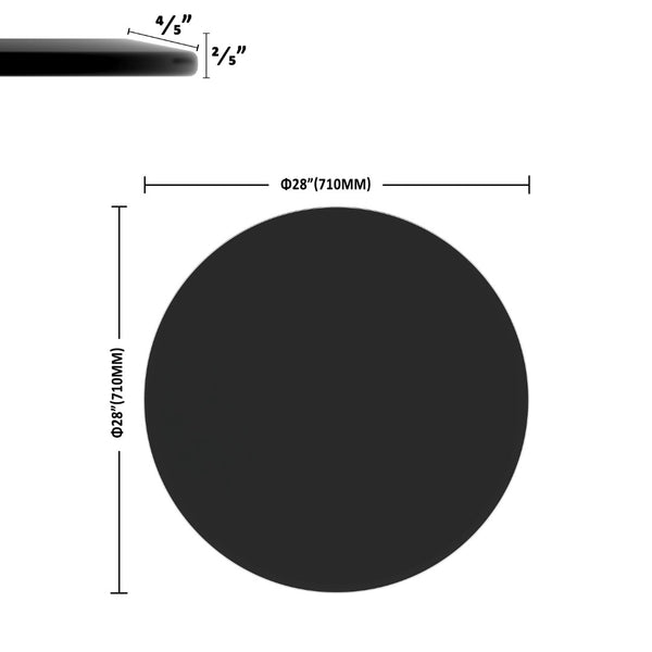 English Elm 28" Round Black Tempered Glass Tabletop Beveled Polished Edge for Dining or Patio W1265118642
